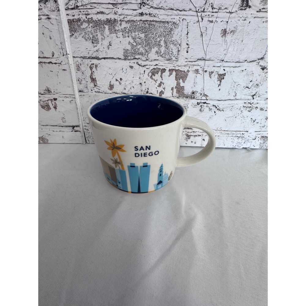 Starbucks Been There Series San Diego Mug 14oz Ceramic Coffee‎ Cup Blue White